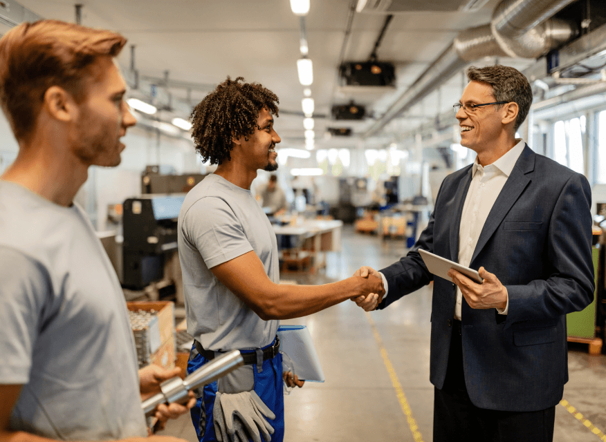 Global corporations connecting with diverse suppliers through unified database platform